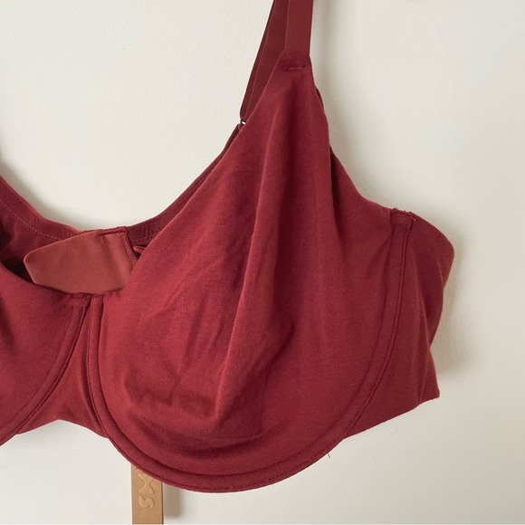 NWT‎ SKIMS Cotton Jersey T-Shirt Bra Sangria 46DD - Picture 6 of 9